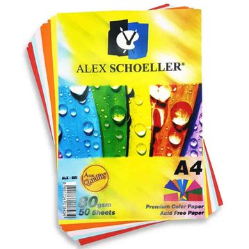 Alex Schoeller A4 80 gr 50'li Karışık Renkli Fotokopi Kağıdı
