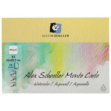 Alex Schoeller ALX-0210 Monte Carlo Blok 300 gr 10 Yaprak A3 Sulu Boya