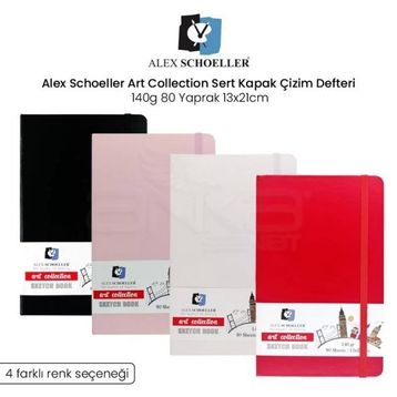 Alex Schoeller Art Collection Sert Kapak 140 gr 80 Yaprak 13x21 cm Çizim Defteri