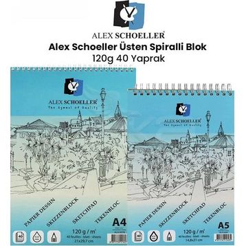 Alex Schoeller Üstten 120 gr 40 Yaprak Spiralli Blok