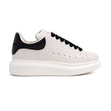 Alexander McQueen Oversized 808173-WHAEG-9079 Bej Siyah Deri Kadın Günlük Ayakkabı