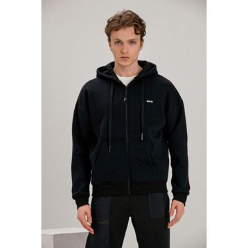 ALEXANDERGARDI Fermuarlı Siyah Kapüşonlu Sweatshirt