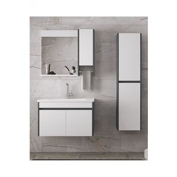 Alfa Banyo Estella 80+35 cm Mdf Aynalı Boy Dolaplı Banyo Dolabı Takımı