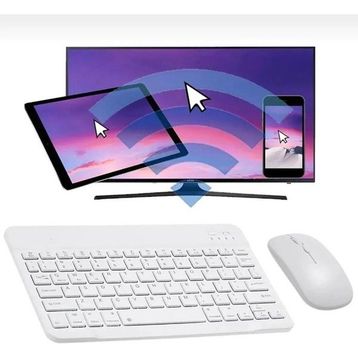 Alfa MEC Apple iPad Air 13 2024 Uyumlu Beyaz Kablosuz Bluetooth Klavye-Mouse
