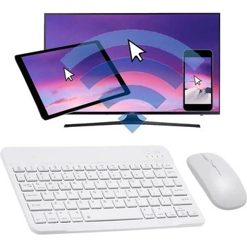 Alfa MEC Apple iPad Mini 3 A1599 A1600 Uyumlu Beyaz Kablosuz Bluetooth Klavye-Mouse