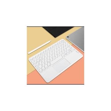 Alfa MEC Samsung Galaxy Tab A T580 T585 T587 Uyumlu Beyaz Bluetooth Touchpad Slim Kablosuz Wifi Q Klavye