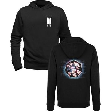 Alfa Tshirt Bts Ön Arka Baskılı Siyah Erkek Sweatshirt
