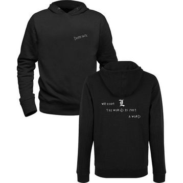Alfa Tshirt Death Note Baskılı Siyah Ön Arka Baskılı Erkek Sweatshirt