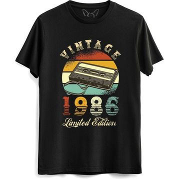 Alfa Tshirt Vintage 1986 Limeted Edition Siyah Erkek T-shirt