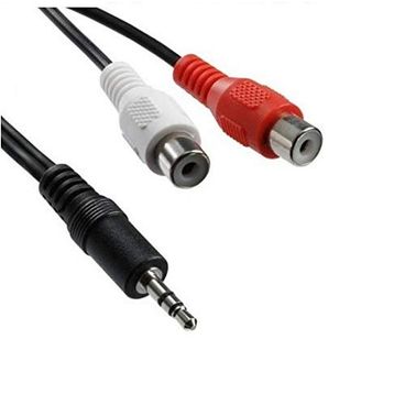 Alfais 4227 3.5 mm Stereo Erkek Dişi 2 RCA Tos Ses Kablo Çevirici Adaptör