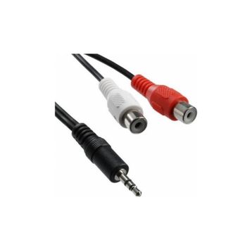 Alfais 4227 3.5 mm Stereo Erkek Dişi 2 RCA Tos Ses Kablo Çevirici Adaptör