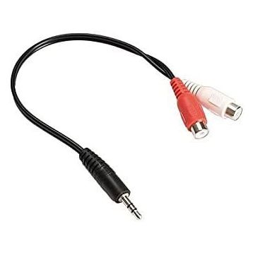 Alfais 4227 3.5 mm Stereo Erkek Dişi 2 RCA Tos Ses Kablo Çevirici Adaptör