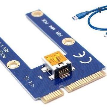 Alfais 4276 Pci-E 1x To 16X Mini USB 3.0 Riser Yükseltici Uzatma Kartı