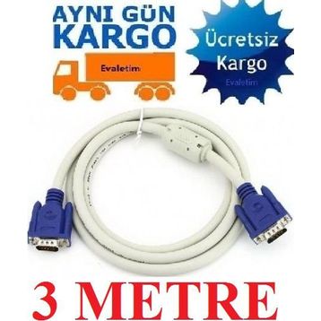 Alfais 4283 VGA Monitör 3 Metre Erkek-Erkek Görüntü Kablosu