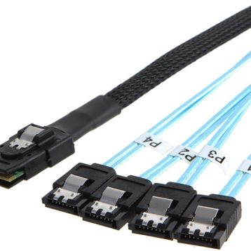 Alfais 4352 SAS SFF-8087 Mini 36 Pin to 4 Port Sata 7P Çevirici Çoklayıcı Kablo
