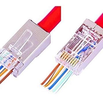 Alfais 4388 10 Adet Yeni Nesil Delikli Metal Rj45 Jack İnternet Cat Kablo Ucu
