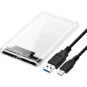 Alfais 4389 2.5 Sata Type C USB 3.1 USB 3.0 Şeffaf Harici Hard Disk Kutusu