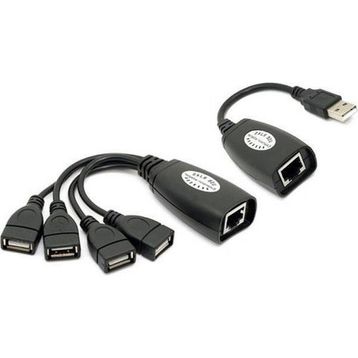 Alfais 4406 50 mt 4 Port Cat RJ45 USB Hub Ek Uzatma Extender