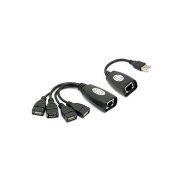 Alfais 4406 50 mt 4 Port Cat RJ45 USB Hub Ek Uzatma Extender