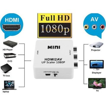 Alfais 4552 HDMI To RCA AV 1080P Destekli Çevirici Dönüştürücü Adaptör