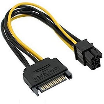 Alfais 4582 15 Pin Sata to 6 Pin Ekran Kartı Power Anakart Güç Kablosu