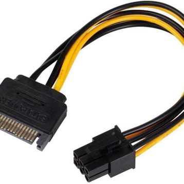 Alfais 4582 15 Pin Sata to 6 Pin Ekran Kartı Power Anakart Güç Kablosu