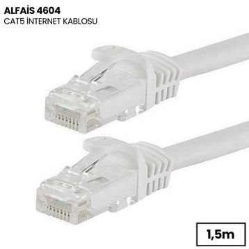 Alfais 4604 Cat5 Cat5e Ethernet Patch 1.5 m İnternet Modem Adsl Kablosu