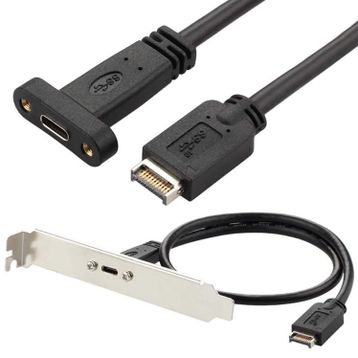 Alfais 4661 Type-E to Type-C Type-E to Type-C 20 Pin Çevirici USB Kablo
