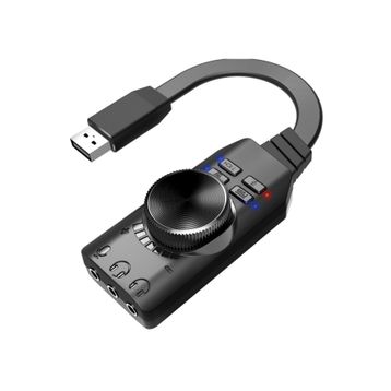 Alfais 4677 Plextone Gs3 Pubg Lol Mikrofon Destekli Usb Harici Ses Kartı 7.1 Dönüştürücü
