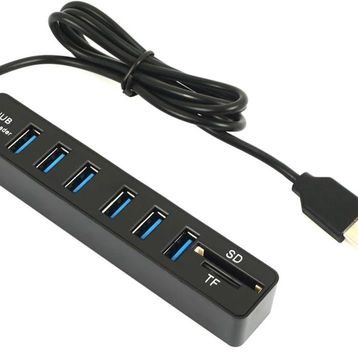 Alfais 4691 USB Hub 6 Port Micro SD TF SD Kart Okuyucu