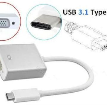 Alfais 4694 USB 3.1 Type-C to VGA Macbook Adaptör Çevirici Dönüştürücü