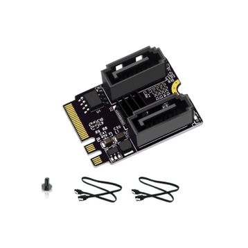 Alfais 4724 M.2 Key A+E to SATA 3.0 Expansion WiFi Port Çevirici Çoklayıcı Adaptör