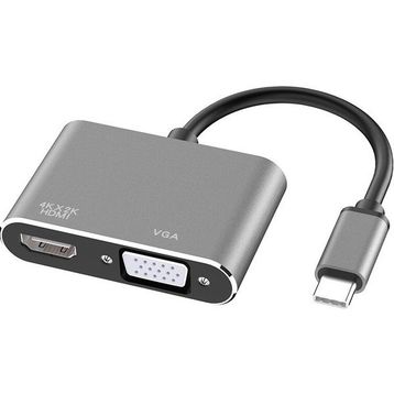 Alfais 4728 USB Type-C To HDMI VGA 3.1 4K Çevirici Dönüştürücü Adaptör