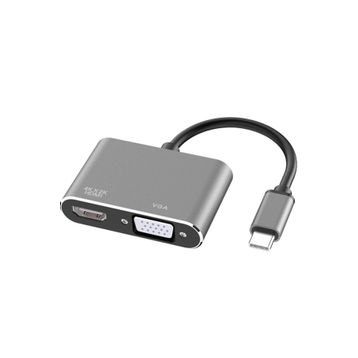 Alfais 4728 USB Type-C To HDMI VGA 3.1 4K Çevirici Dönüştürücü Adaptör