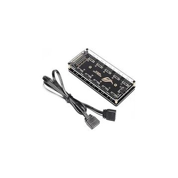 Alfais 4847 3 Pin 11 Port 5V SATA Power Güç Fan Çoklayıcı Şerit ARGB RGB Led HUB Splitter Kablo