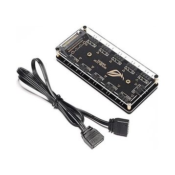 Alfais 4847 3 Pin 11 Port 5V SATA Power Güç Fan Çoklayıcı Şerit ARGB RGB Led HUB Splitter Kablo
