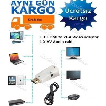 Alfais 4867 HDMI to VGA Çevirici Dönüştürücü Adaptör