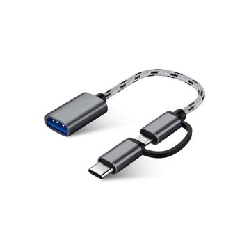 Alfais 4901 USB 3.0 OTG To Type-C Micro USB Data Şarj Çevirici Dönüştürücü Adaptör