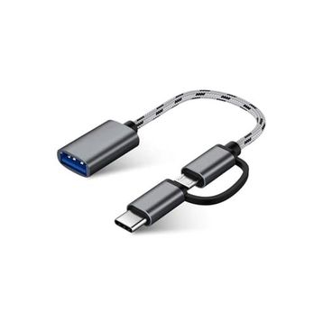 Alfais 4901 USB 3.0 OTG To Type-C Micro USB Data Şarj Çevirici Dönüştürücü Adaptör