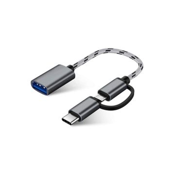 Alfais 4901 USB 3.0 OTG To Type-C Micro USB Data Şarj Çevirici Dönüştürücü Adaptör