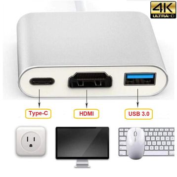 Alfais 4962 USB 3.1 Type C to HDMI USB 3.0 Dönüştürücü Adaptör Kablosu