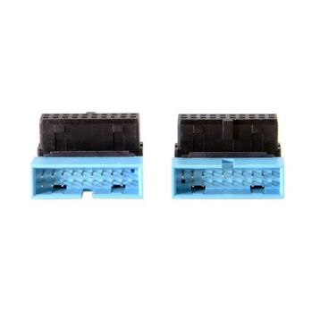 Alfais 4976 USB 3.0 19 20PIN Dişi Erkek 90 Derece Yön Değiştirme Uzatma Adaptörü