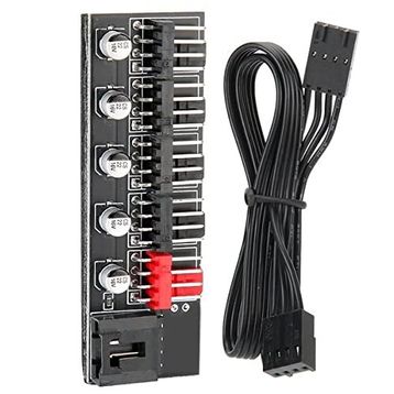 Alfais 4989 Fan Çoklayıcı 5 Port Y PWM Splitter 4 Pin Hub CPU Kablo Çoğaltıcı