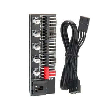 Alfais 4989 Fan Çoklayıcı 5 Port Y PWM Splitter 4 Pin Hub CPU Kablo Çoğaltıcı