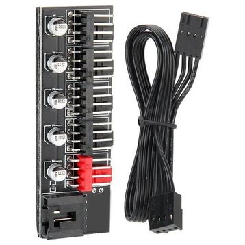 Alfais 4989 Fan Çoklayıcı 5 Port Y PWM Splitter 4 Pin Hub CPU Kablo Çoğaltıcı