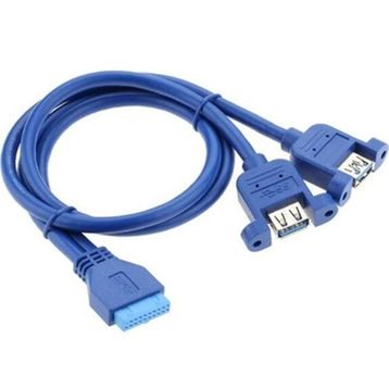Alfais 4994 Usb 3.0 19 20 Pin Dişi To 2X Anakart Panel Tipi Kablo