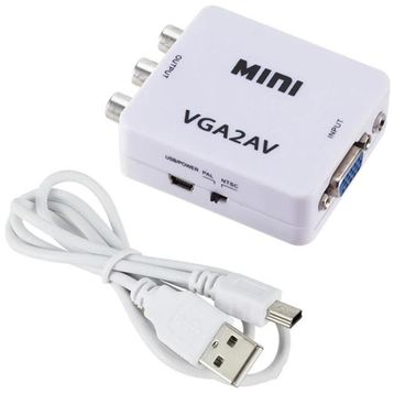 Alfais 5004 VGA To Av 3 RCA 1080P Video 3.5 mm Destekli Çevirici Dönüştürücü Adaptör