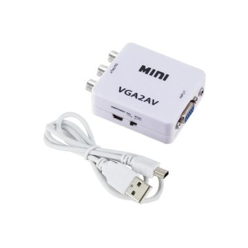 Alfais 5004 VGA To Av 3 RCA 1080P Video 3.5 mm Destekli Çevirici Dönüştürücü Adaptör