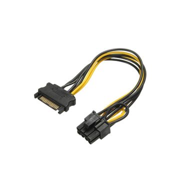 Alfais 5062 Bakır 20 cm Sata To 6+2 Pin 8 Pin Ekran Kartı Power Çevirici Kablo