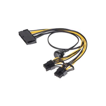 Alfais 5071 ATX 24 To Dual 6+2 8 Pin Anahtarlı Ekran Kartı Power Kablosu